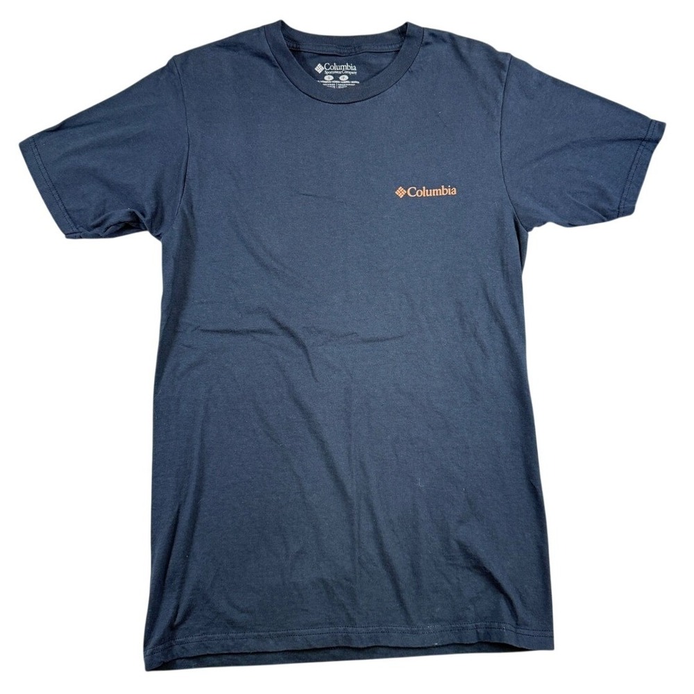 Columbia Mens Wisconsin America's Dairyland Graphic T-Shirt Navy Blue Small